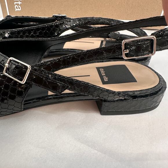 DOLCE VITA Pamla Midnight Snake Embossed Flat in Black // 8 - Picture 6 of 10